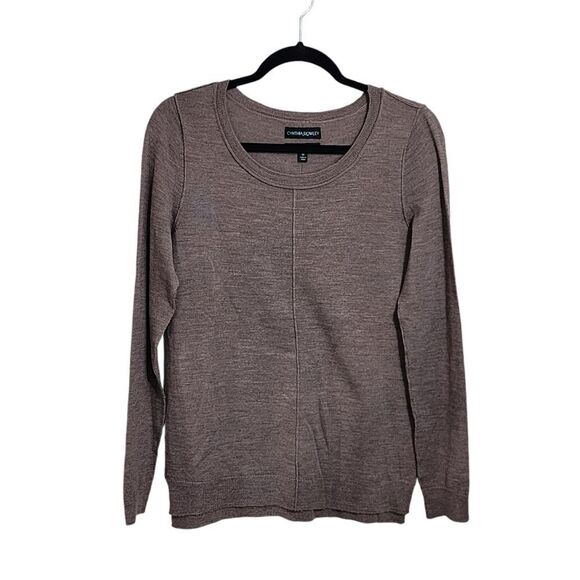 Cynthia Rowley top brown merino wool minimalist Capsule M - Picture 1 of 4